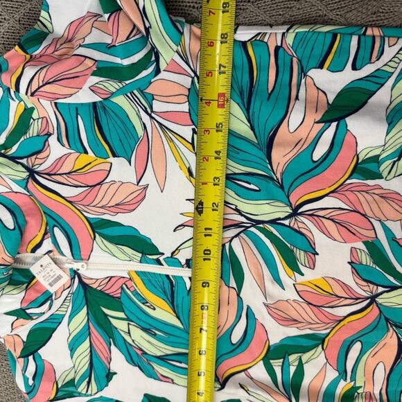 Talbots Women’s Cozy Crush Tropical Fronds 1/4 Zip Pullover small NEW WITH TAGS - Picture 7 of 13